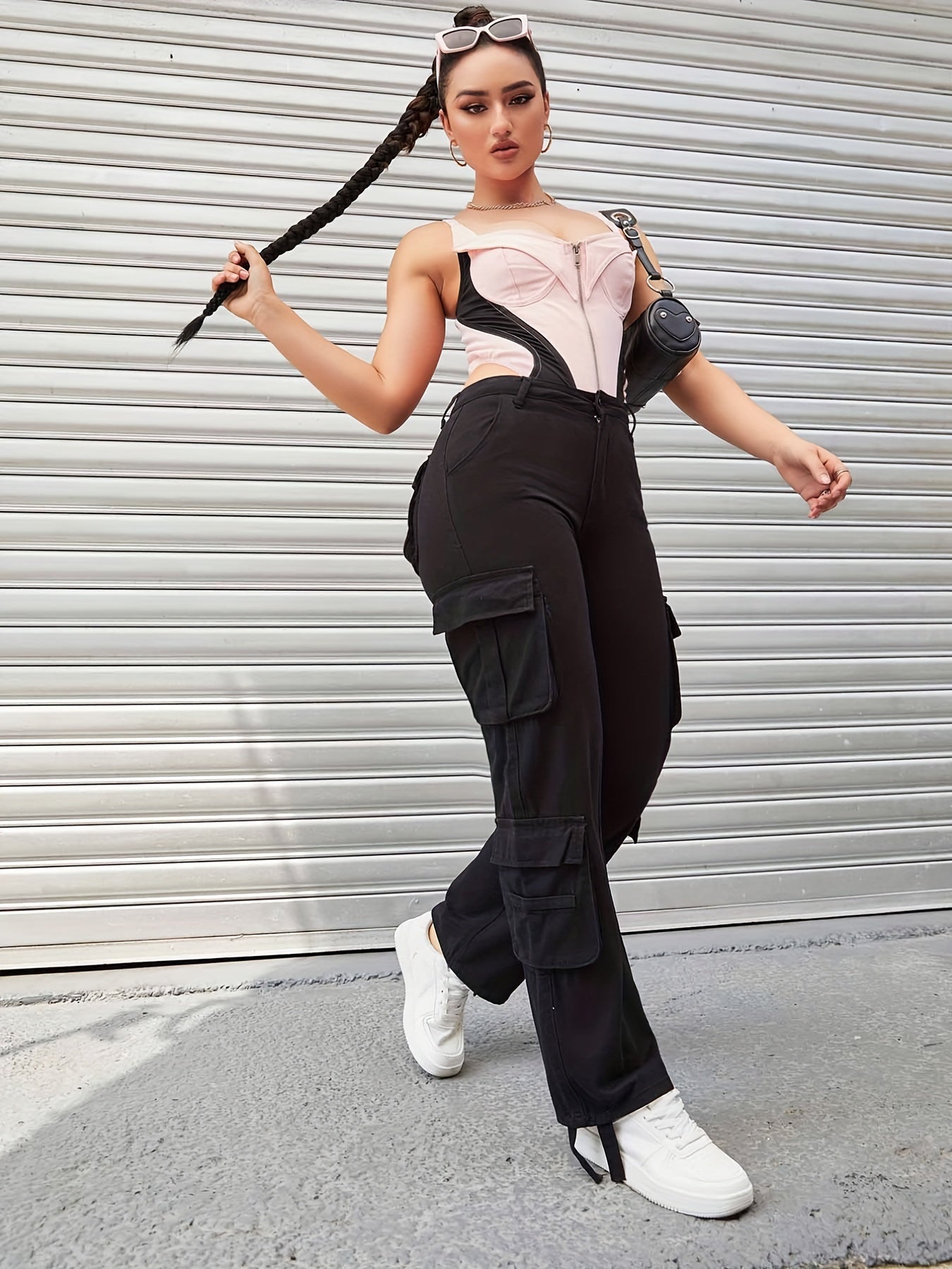 Cargo Pants Loose Fit High Waist Y2K Kpop Women's Denim Jeans