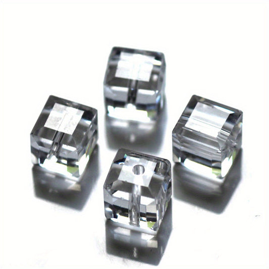 6mm Cube Crystal Glass Spacer Beads for Jewelry Making