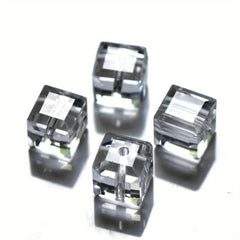 6mm Cube Crystal Glass Spacer Beads for Jewelry Making