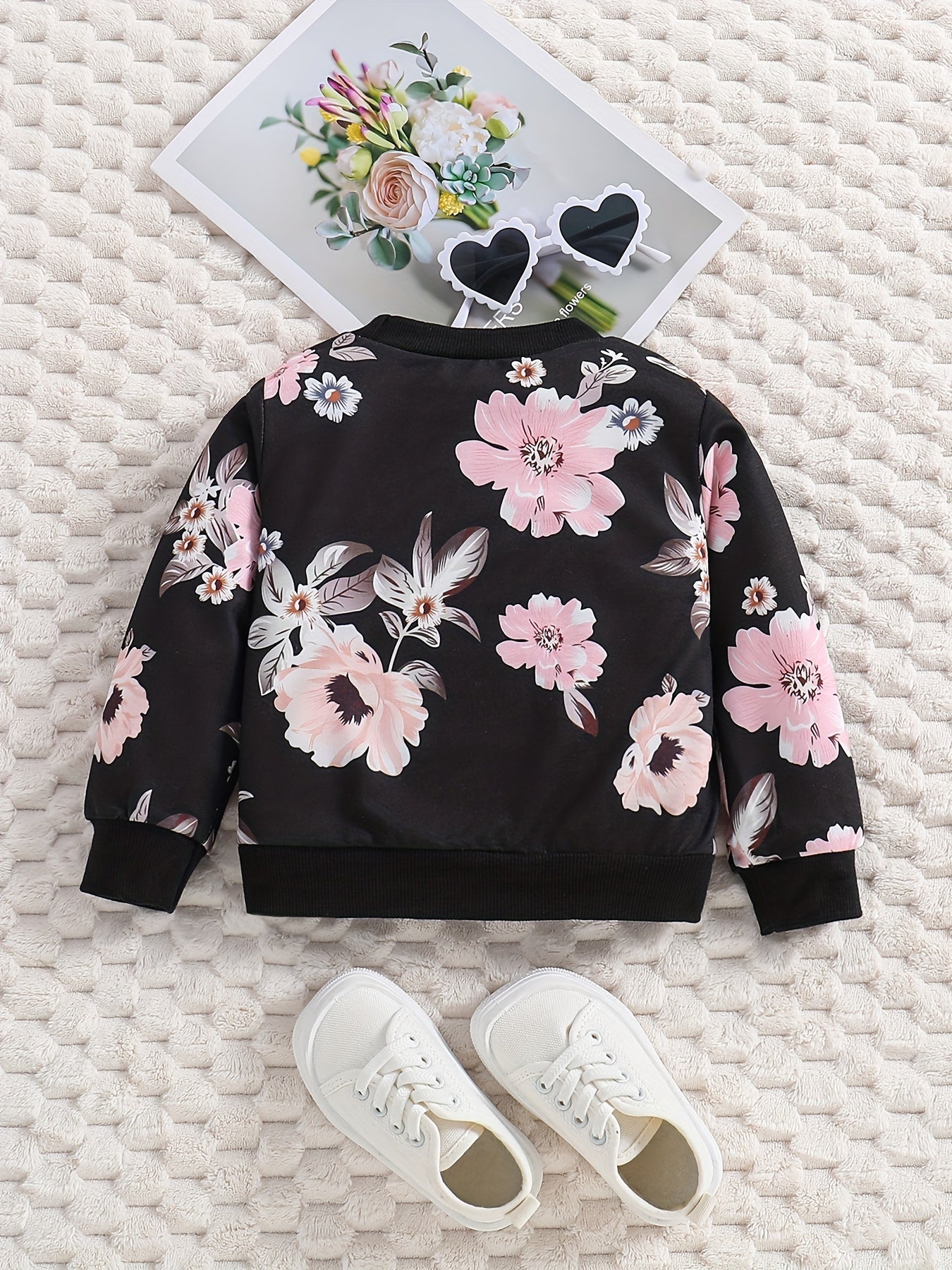Baby Girls Flower Print Sweatshirt Kids Pullover Top