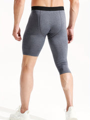 Men's Quick Dry High Stretch Base Layer Leggings for Sports Gym Running