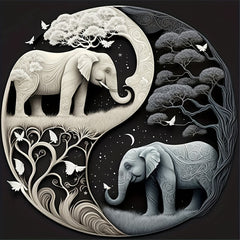 DIY 5D Elephant Diamond Painting Home Gift 30x30 cm