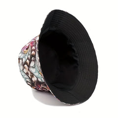 Unisex Vintage Abstract Sunshade Bucket Hat For Outdoor Travel