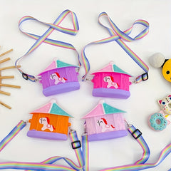 Kids Silicone Coin Purse House Shape Shoulder Bag