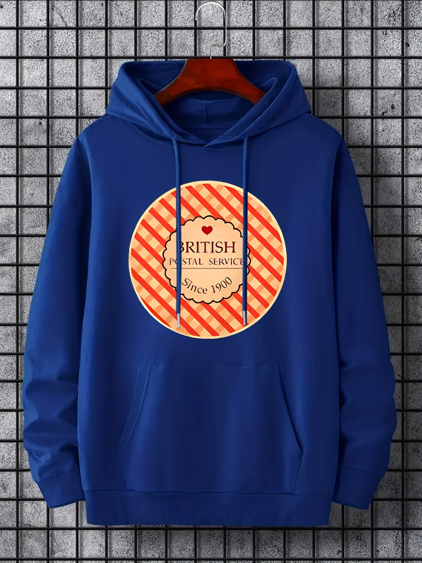 British Postal Service Print Hoodie for Men