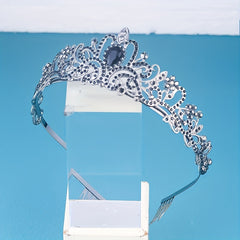 Rhinestone Crown Headband Crystal Hair Band With Comb