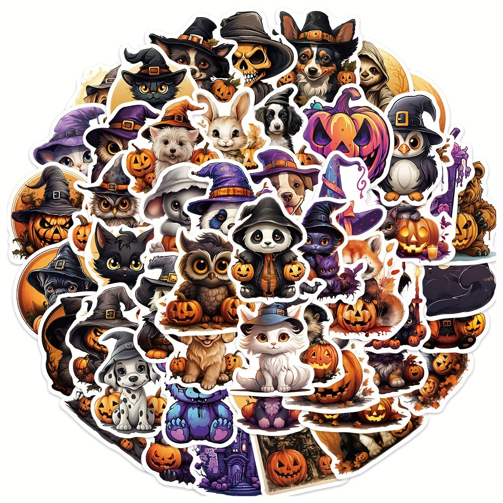 50 Pcs Halloween Animal Stickers Waterproof Vinyl Sea Wildlife Stickers