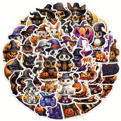 50 Pcs Halloween Animal Stickers Waterproof Vinyl Sea Wildlife Stickers