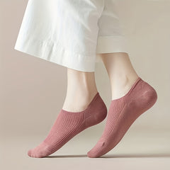10 Pairs Women's No Show Socks Lightweight Non Slip Solid Boat Socks