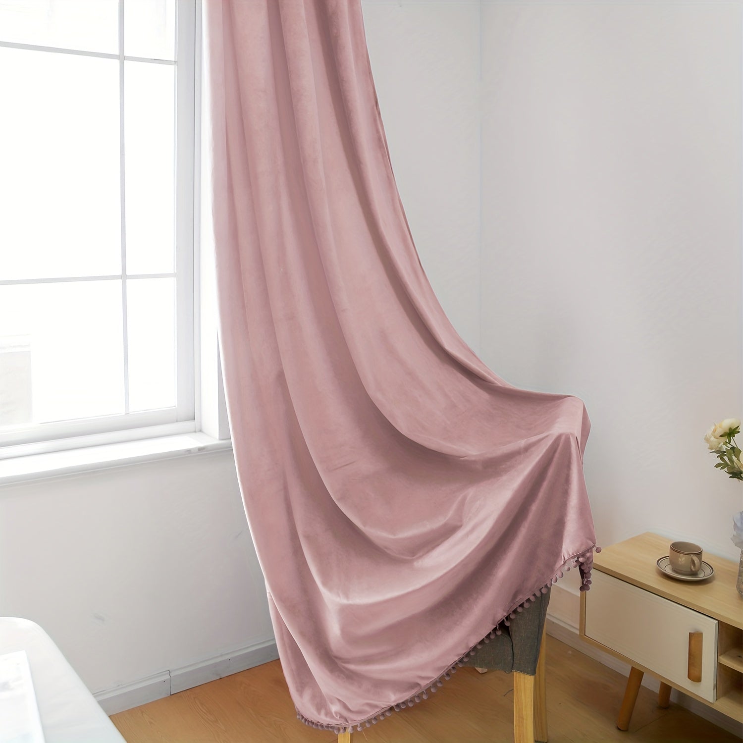 Grommet Top Velvet Curtains for Bedroom Living Room