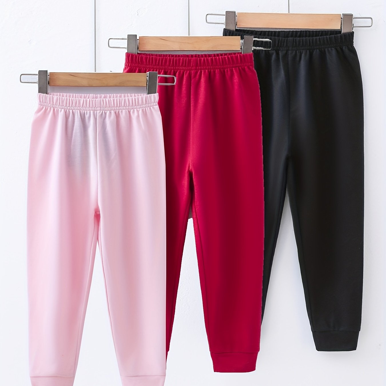 Girls Elastic Waist Sweatpants Joggers Casual Stretch Pants - Assorted Colors