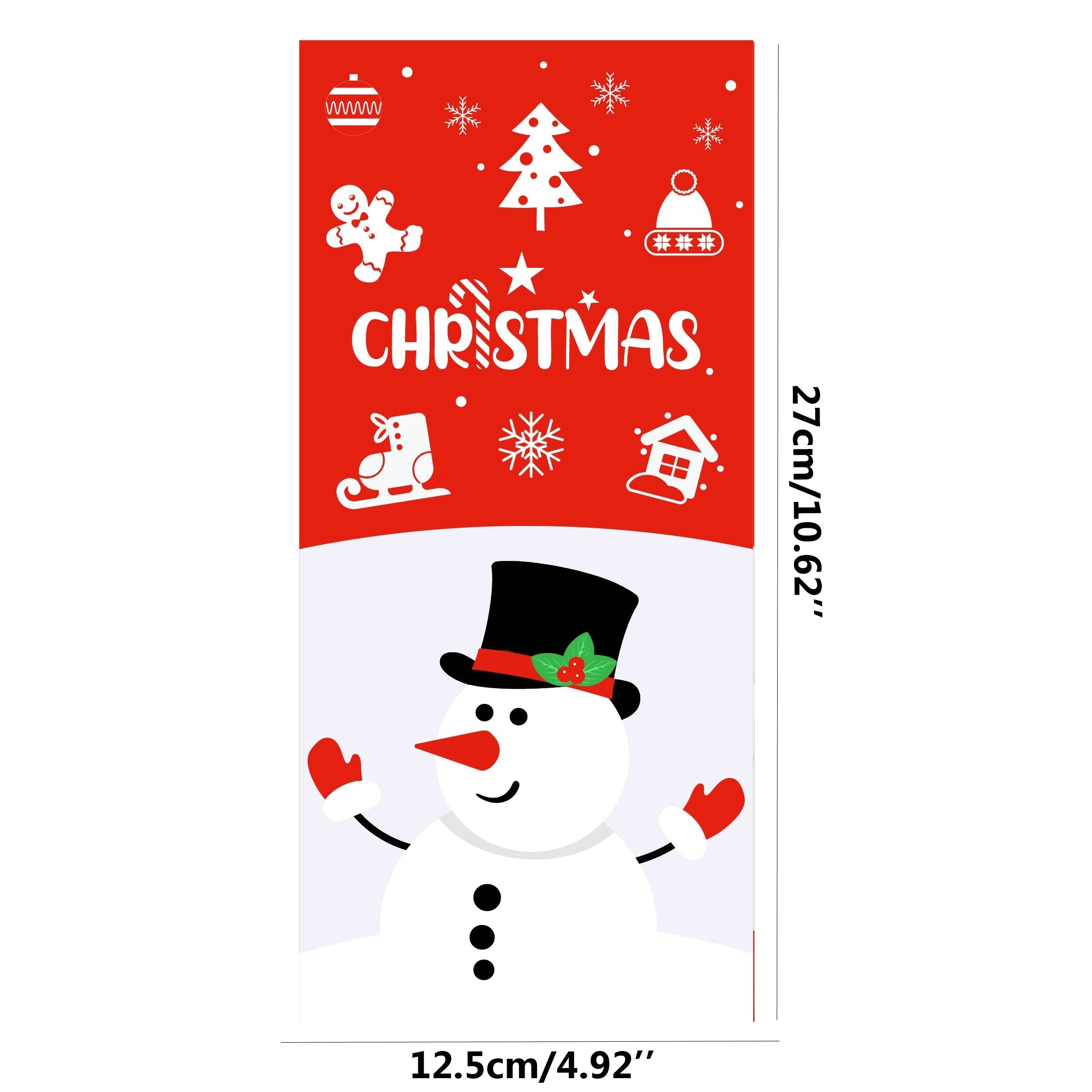 50pcs Christmas Candy Bag Santa Gift Packaging Bag Christmas Decoration