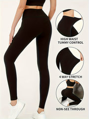 Plush Lined Tummy Control Shaping Pants Compression Slimming Thermal Underwear