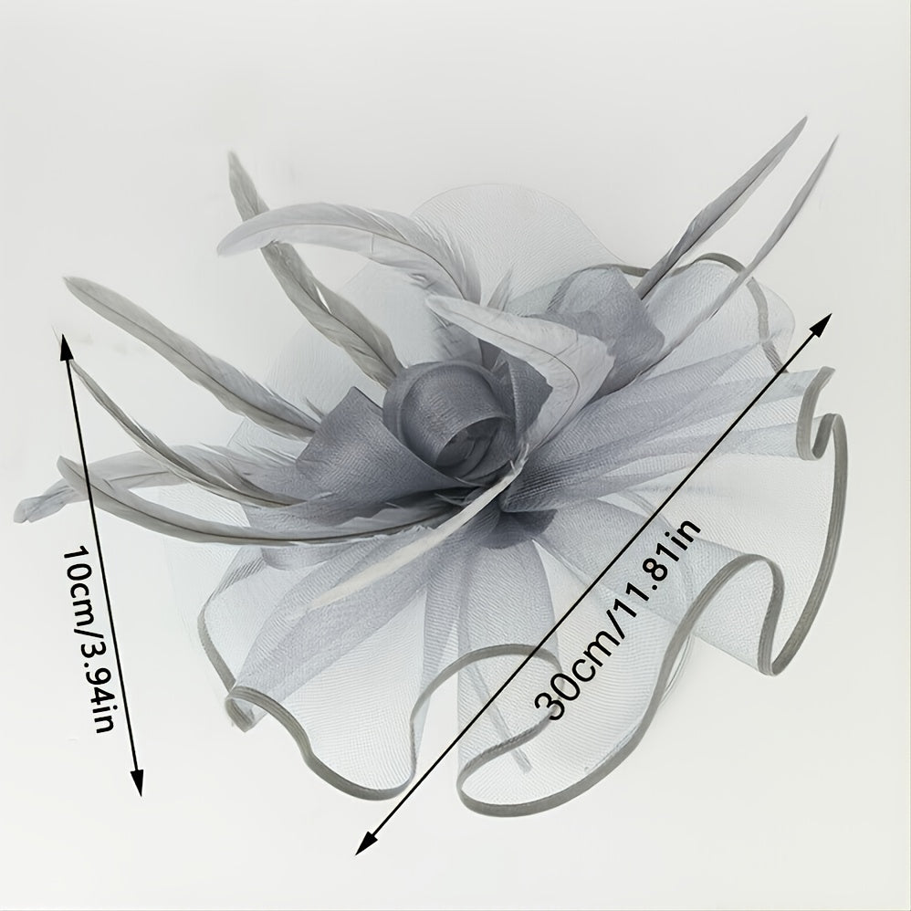 Feather Flower Hair Hat Women Tea Party Headband Fascinator Wedding Cocktail