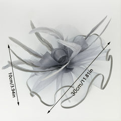 Feather Flower Hair Hat Women Tea Party Headband Fascinator Wedding Cocktail