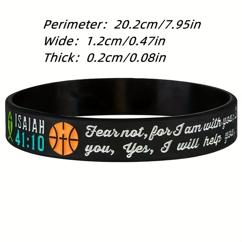 Faith Basketball Christian Verse Silicone Bracelet