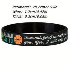 Faith Basketball Christian Verse Silicone Bracelet