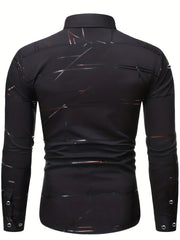 Stylish Pattern Men's Casual Long Sleeve Shirt - Summer Fashion