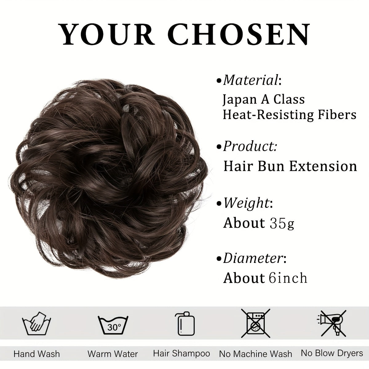 Messy Hair Bun Extensions Curly Wavy Chignon Scrunchy Updo Hairpiece