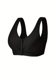 6pcs Lace Wireless Front Buckle Bras Comfortable & Breathable