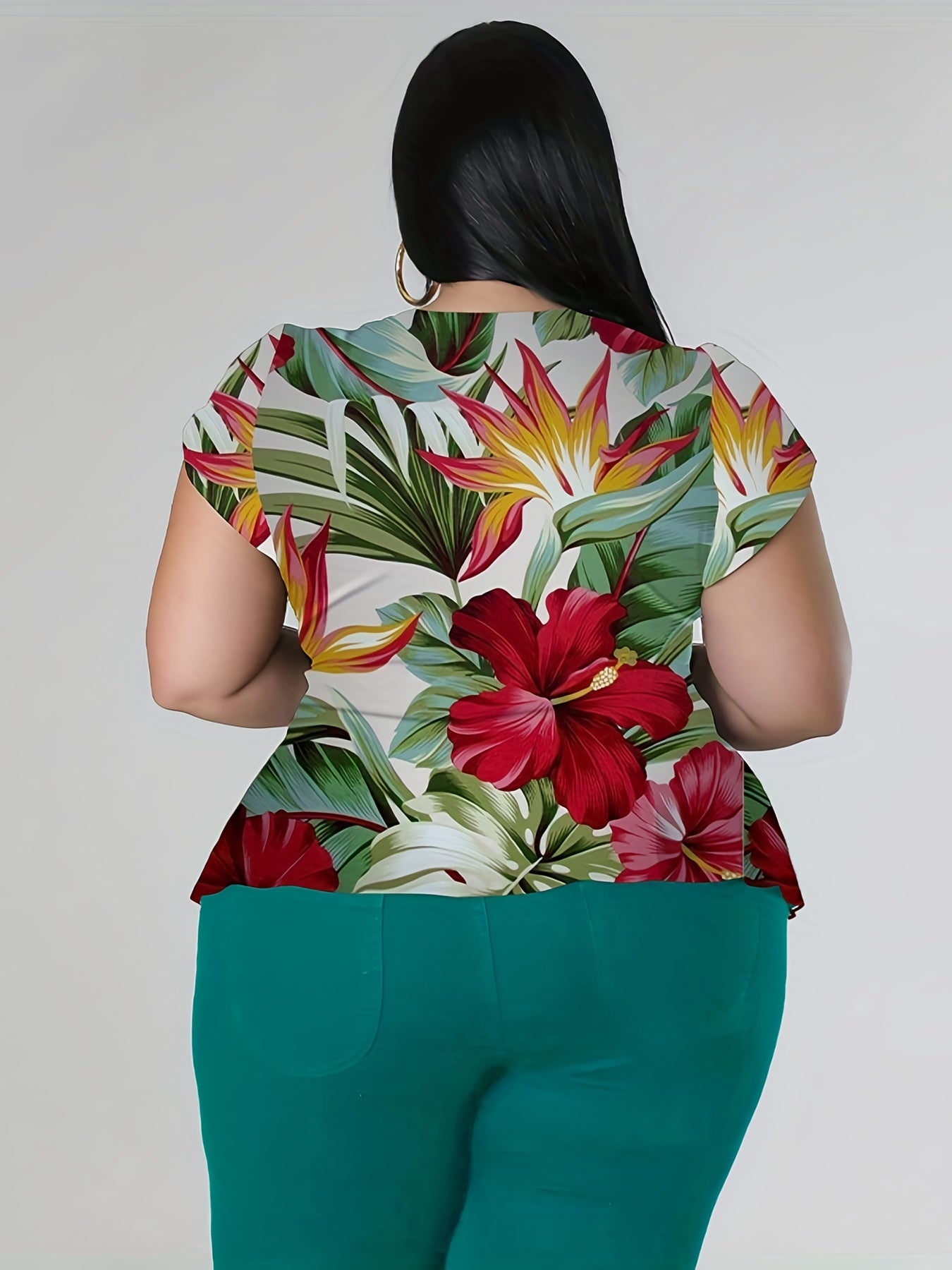 Graphic Print Cap Sleeve Top & Pants Set