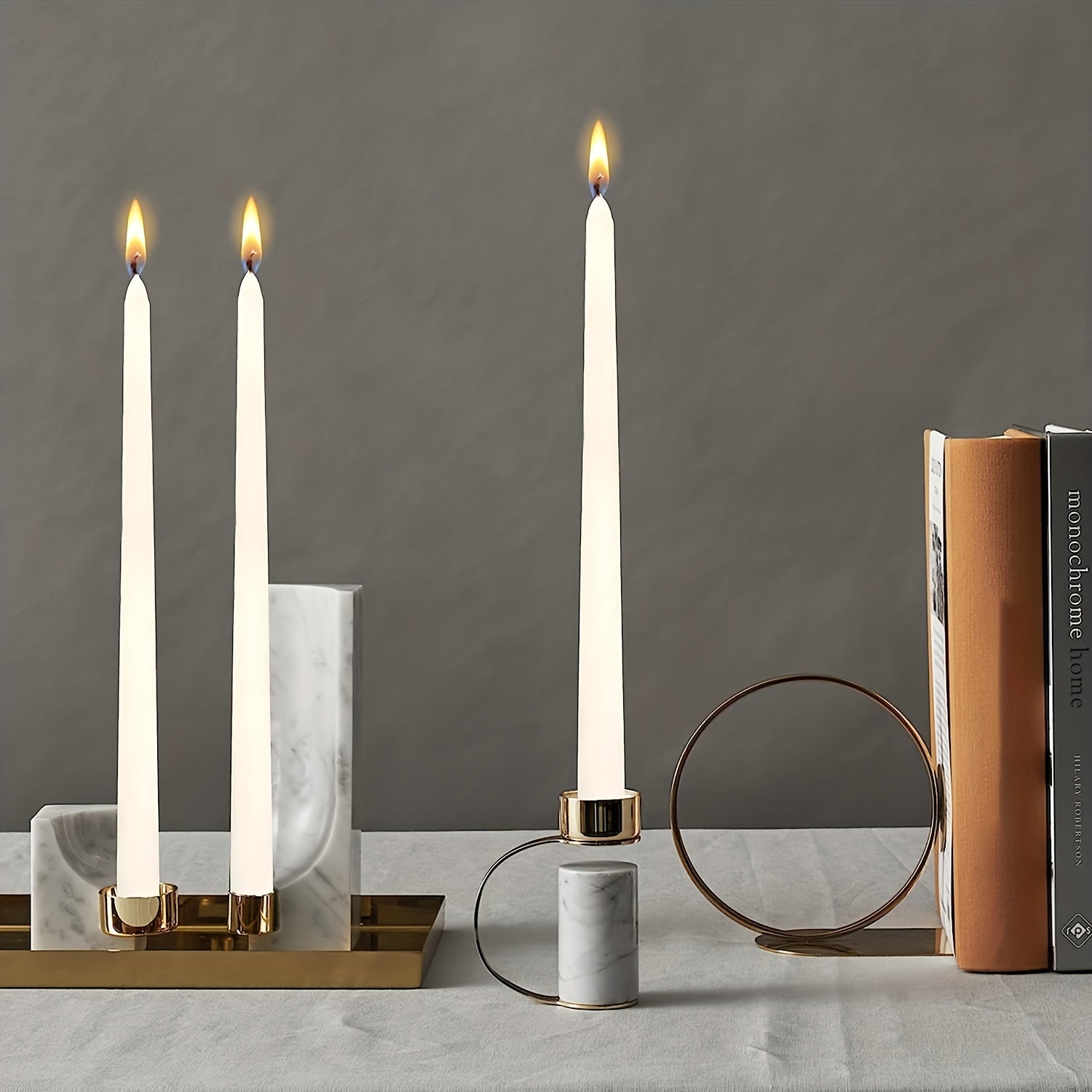 4pcs Smokeless Tapered Home Candles, 8-Hour Burn, for Home Decoration