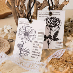 20PCS Plant Flower Mushroom Vintage Stickers Scrapbooking DIY Material Paper