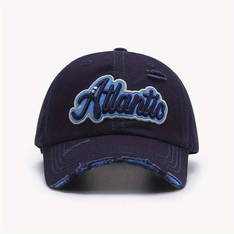 Baseball Cap Outdoor Curved Brim Embroidered Hat Washed Sunscreen Peak Cap