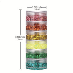 Iridescent Body Glitter Flakes Adhesive for Hair Makeup Nails - Carnival Party H