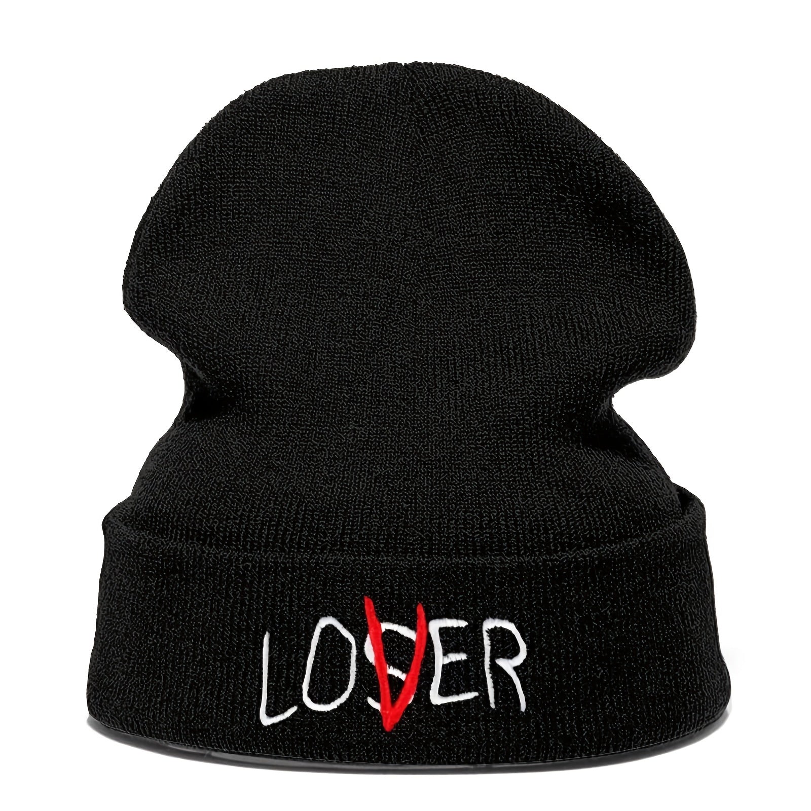 Men's Winter Knitted Embroidered Beanie Hat for Thermal Warmth