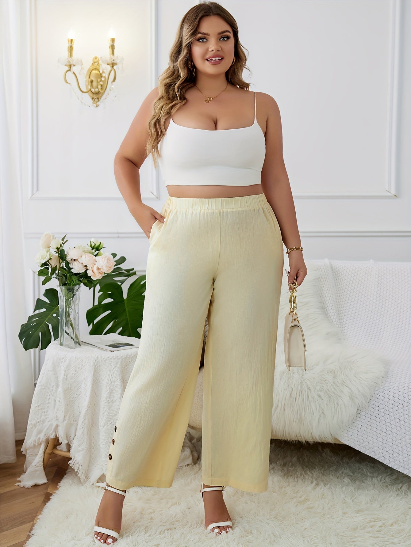 Wide Leg Trousers With Pockets