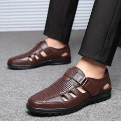 Men's Hollow Out Hook-Loop Sandals