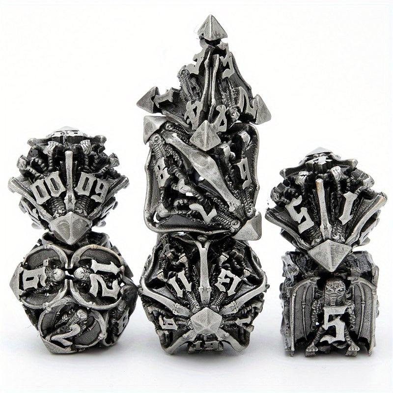Metal Dice Squid Monster Hand Punk Halloween 7 Hollow Polyhedral Dice