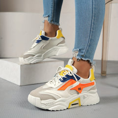 Women's Mesh Chunky Sneakers Lace Up Platform Shoes