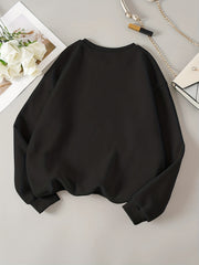 Graphic & Letter Print Sweatshirt Casual Long Sleeve Women's Sweatshirt