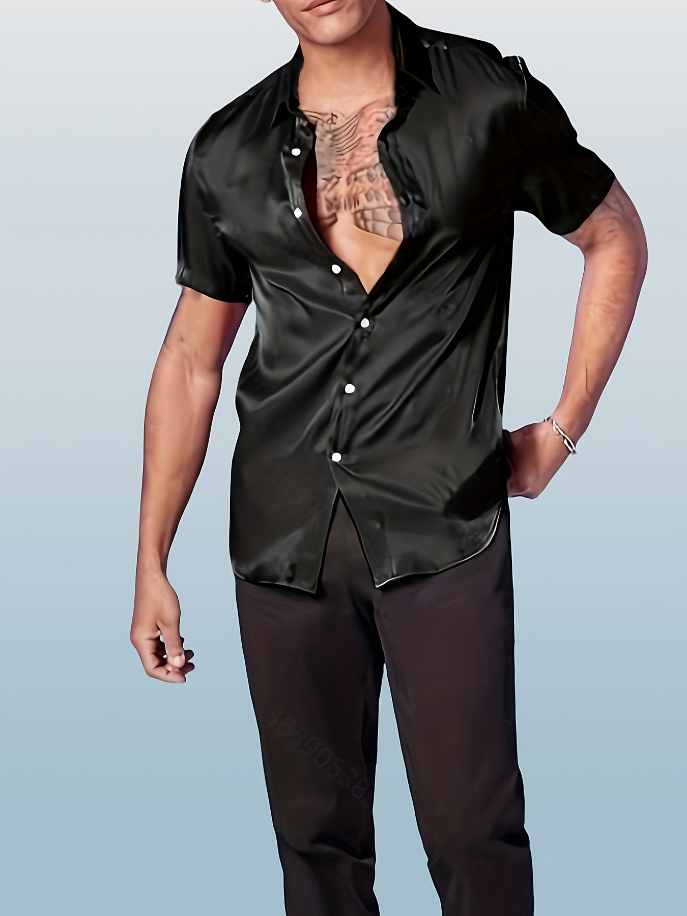 Men's Summer Party Casual Short Sleeve Button Up Shirt