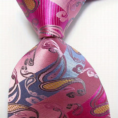 Polyester Cashew Flower Pattern Tie Men's Necktie Set Tie Red Jacquard Woven