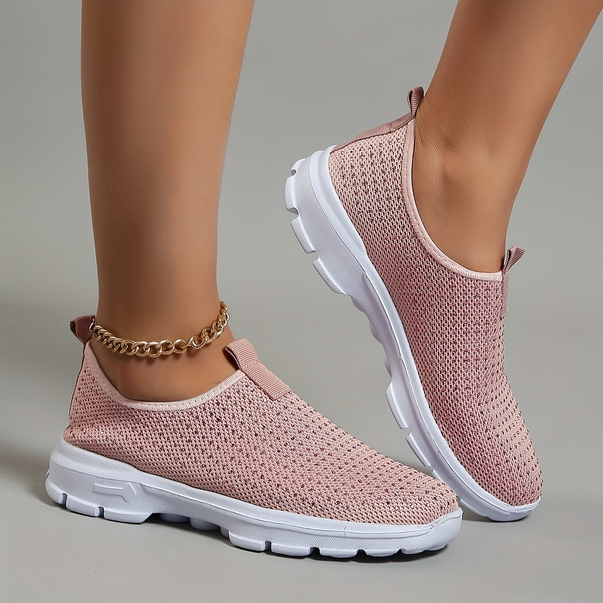 Women's Rhinestone Decor Sneakers Lightweight Outdoor Shoes