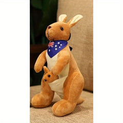 Kangaroo Plush Toy Doll Soft Stuffed Animal with Bandanna Mixed Colors