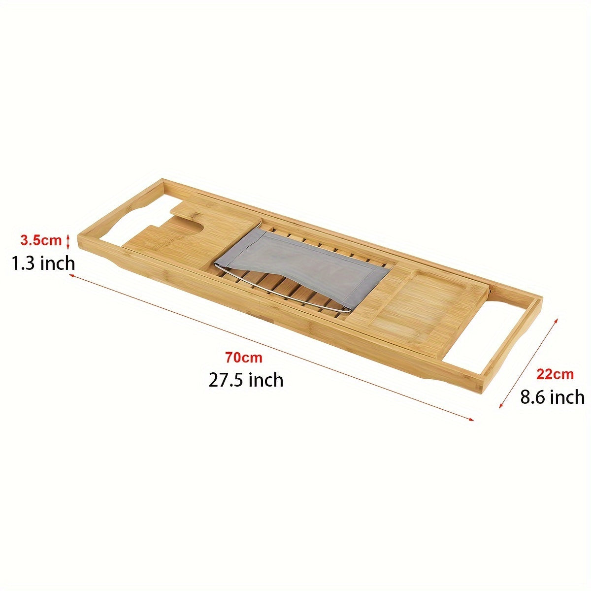 Bamboo Bathtub Tray Caddy with Sides