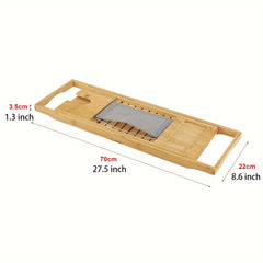 Bamboo Bathtub Tray Caddy with Sides