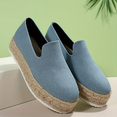 Women's Slip On Shallow Mouth Espadrilles Thick Bottom Shoes