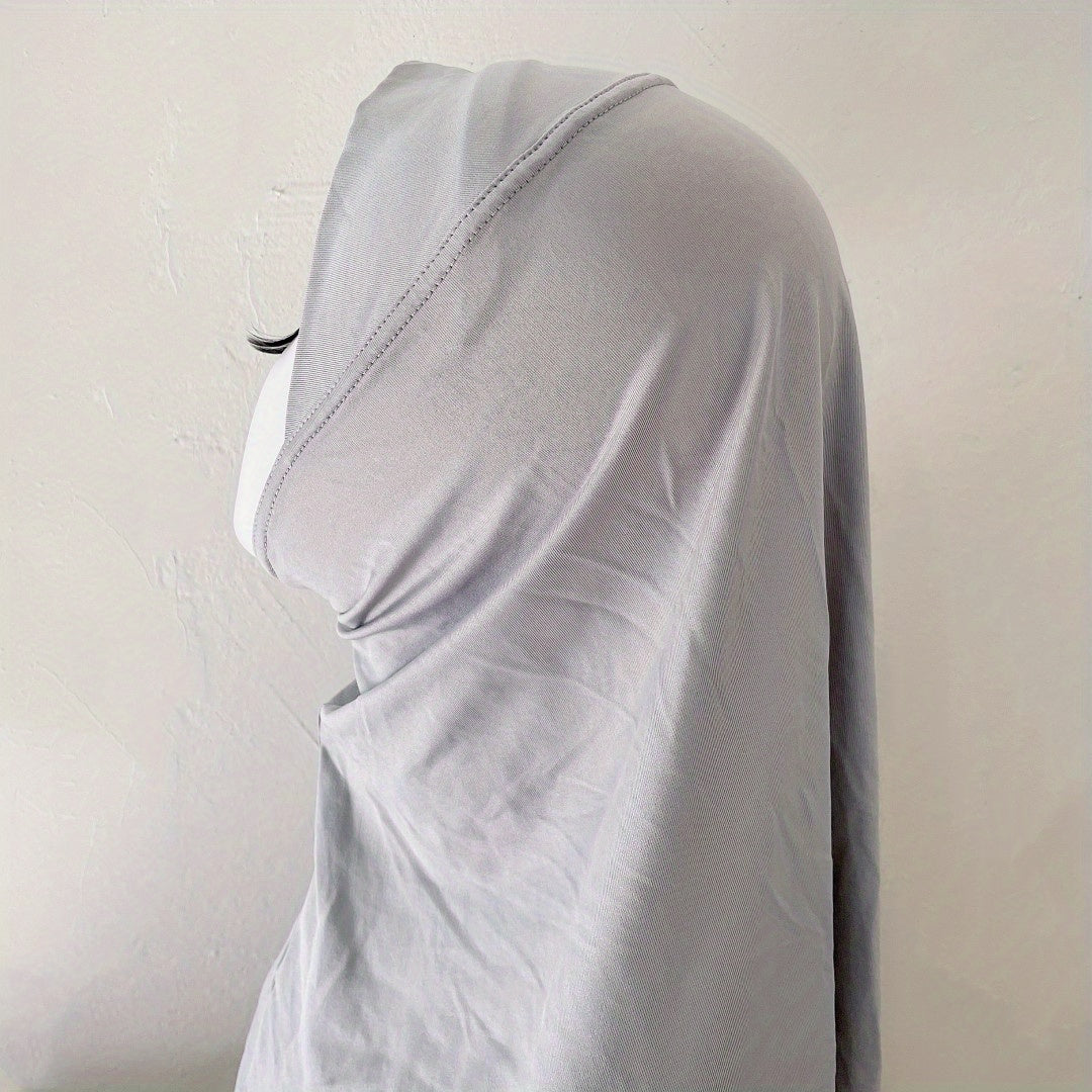 Solid Hijab Elastic Turban Casual Head Wrap Soft Head Scarf
