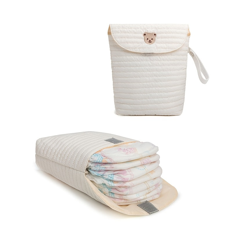 Large Capacity Oxford Cloth Diaper Bag Reusable Mommy Tote with Bear