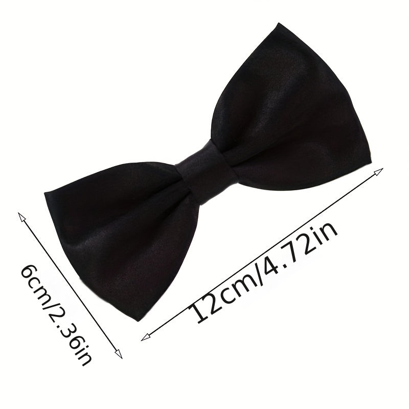 Solid Polyester Silk Bow Tie for Men Multicolor