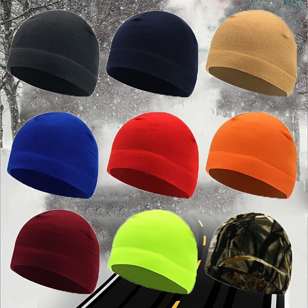 Warm Thermal Fleece Beanie Hat for Winter Outdoor Activities