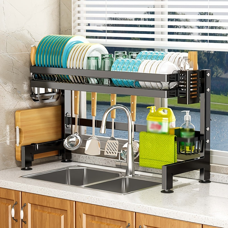 Kitchen Sink Storage Rack Dish Rack Carbon Steel Tableware Shelf