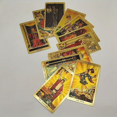 78 Foil Tarot Cards With Instruction Booklet Waterproof