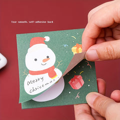 50 Sheets Cartoon Christmas Sticky Notes for Students - Tearable Notepad