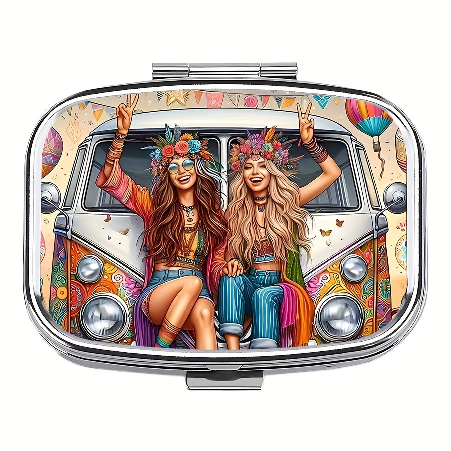 Joyful Sisters 2 Compartment Medicine Box - Travel Friendly Organizer